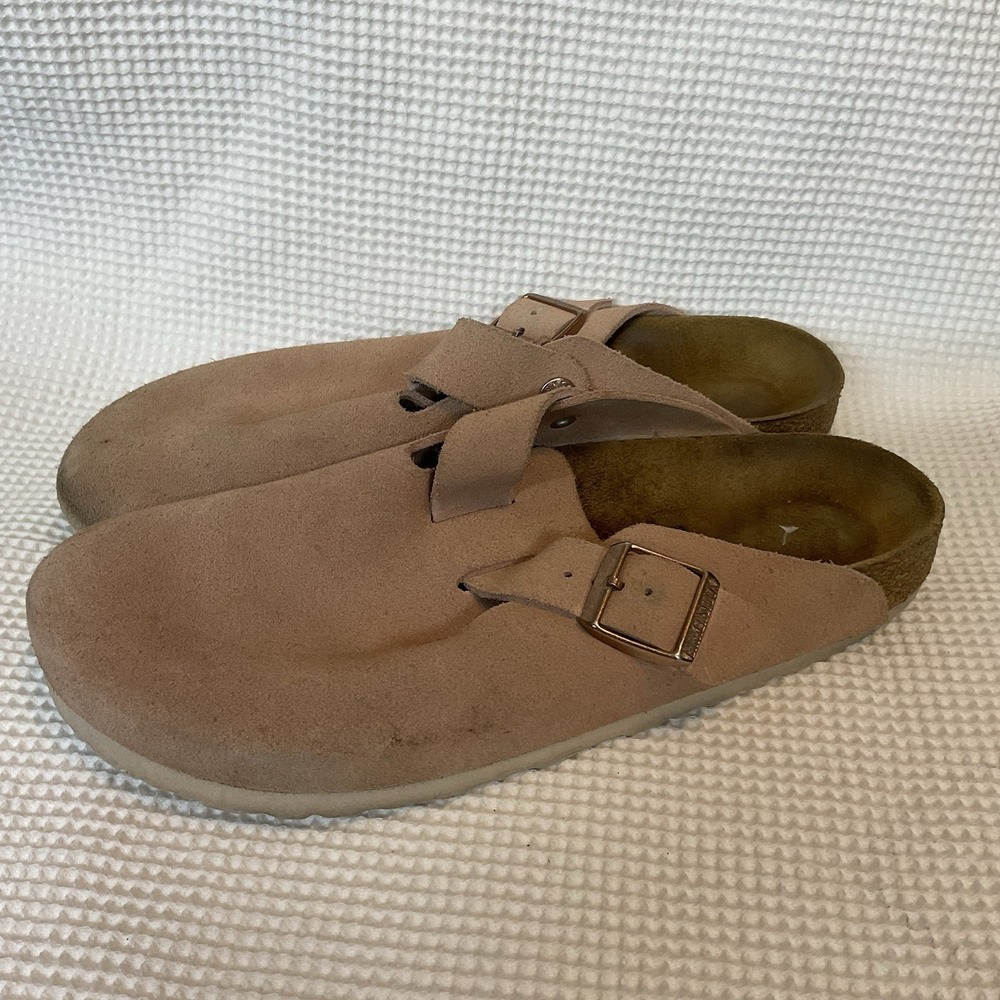 Birkenstock Boston Slip-on Soft Footbed Dusty Pink Suede Clogs Unisex Shoes 41/